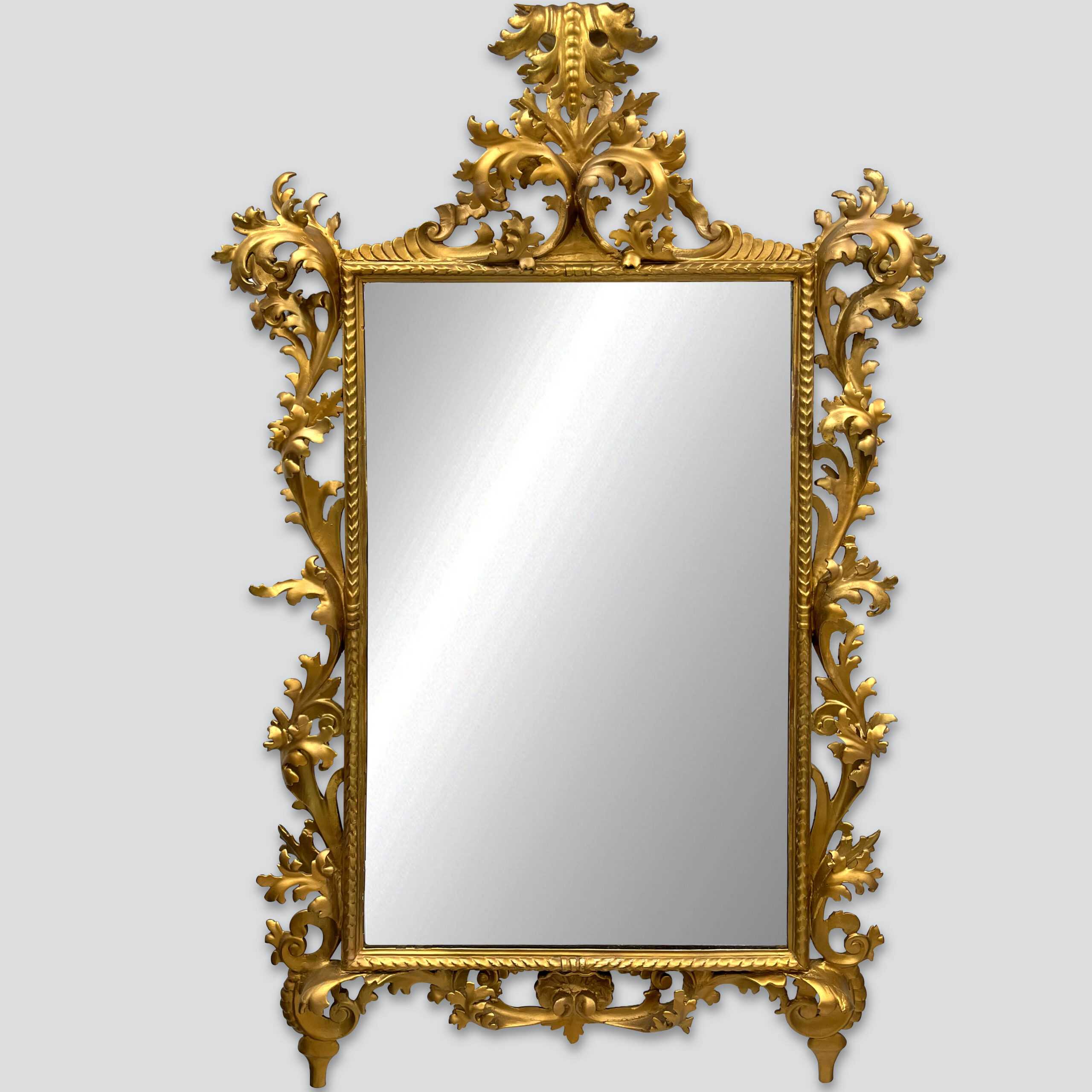 French Wood Engraved Mirror, 18th Century法式木雕刻镜子十八世纪