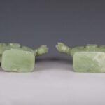 Celadon jade horses, 20th century青白玉双马 二十世纪 - Image 4