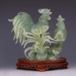 The Rooster Announces Dawn Celadon Jade雄鸡报晓青玉 - Image 3