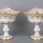 Antique Meissen Porcelain Hand Painted Reticulated Compote Centerpiece古董迈森瓷手绘网状盘 - Image 2