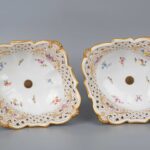 Antique Meissen Porcelain Hand Painted Reticulated Compote Centerpiece古董迈森瓷手绘网状盘 - Image 3