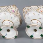 Antique Meissen Porcelain Hand Painted Reticulated Compote Centerpiece古董迈森瓷手绘网状盘 - Image 4