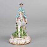 Antique Italian Luigi Fabris (1883 - 1952) porcelain horse and figurine意大利 Fabris Luigi 陶瓷人物和马 - Image 2