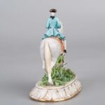 Antique Italian Luigi Fabris (1883 - 1952) porcelain horse and figurine意大利 Fabris Luigi 陶瓷人物和马 - Image 4