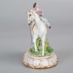 Antique Italian Luigi Fabris (1883 - 1952) porcelain horse and figurine意大利 Fabris Luigi 陶瓷人物和马 - Image 2