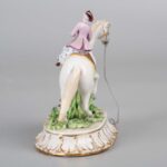 Antique Italian Luigi Fabris (1883 - 1952) porcelain horse and figurine意大利 Fabris Luigi 陶瓷人物和马 - Image 4