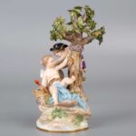 Antique Meissen Cupid Sharpening Arrow Figure丘比特磨利箭