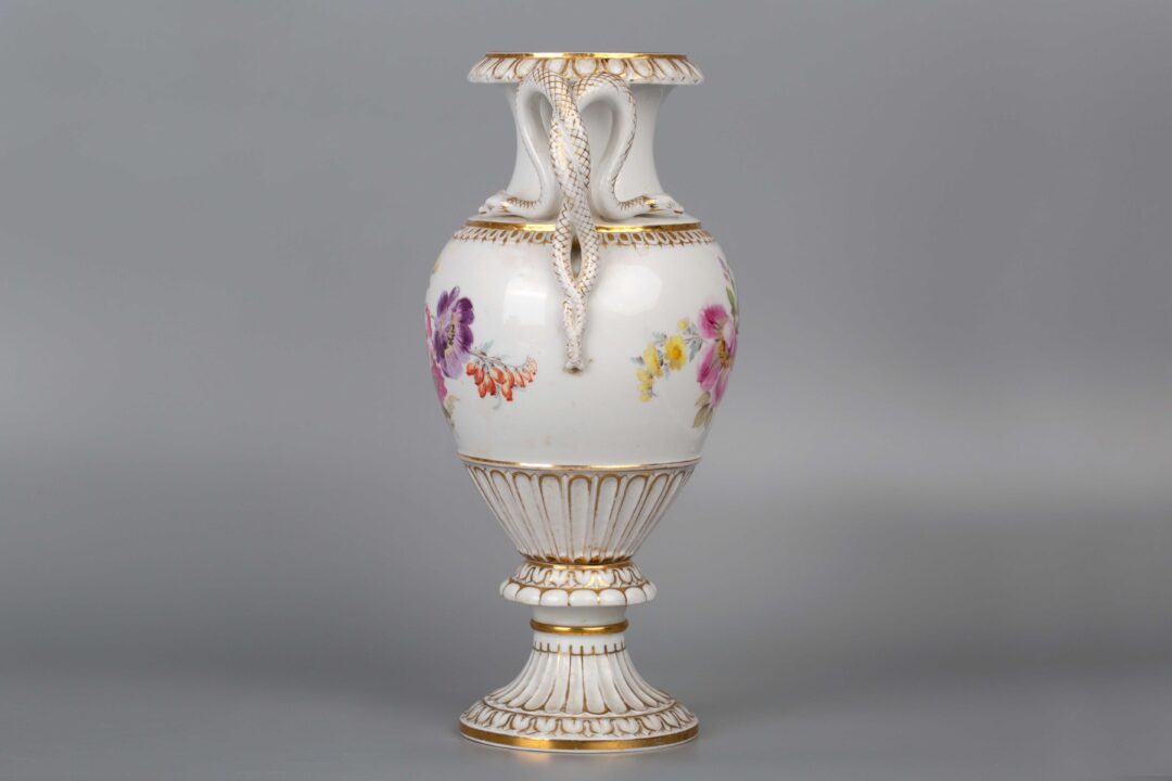 Meissen Porcelain, Antique Vase with Double Serpent Handles, 27 cm, 1860-1924迈森瓷器，古董花瓶与双蛇环形柄27厘米1860-1924 - Image 4
