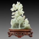 Hollowed-Out Jade 'Fame Just Around the Corner', 20th Century马上封侯 镂空玉雕 二十世纪