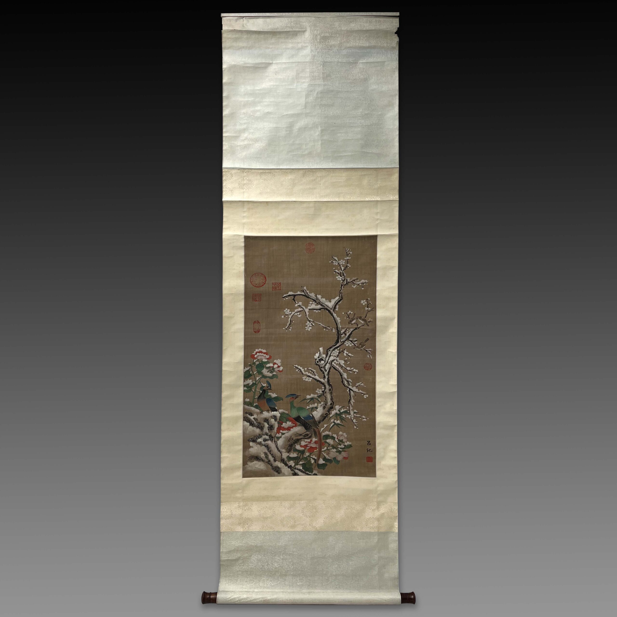 Painting by Lv Ji (damaged scroll)吕纪，中国明代画家。字廷振，号乐 