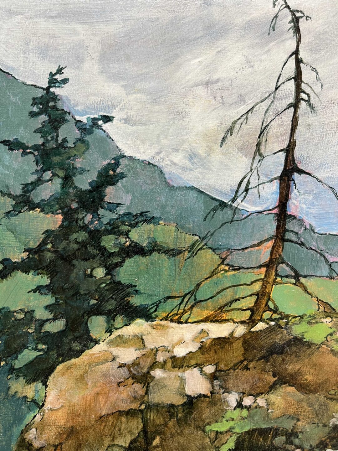 Acrylic On Canvas 'Hanging On' By Canadian Artist David Langevin (1995)加拿大艺术家DAVID LANGEVIN丙烯画 1995年 - Image 3