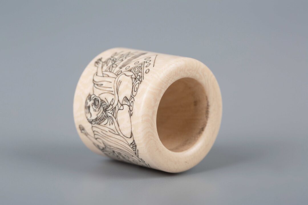 Bone carving figure poetry ring高级骨雕 人物 诗文 戒指 - Image 4