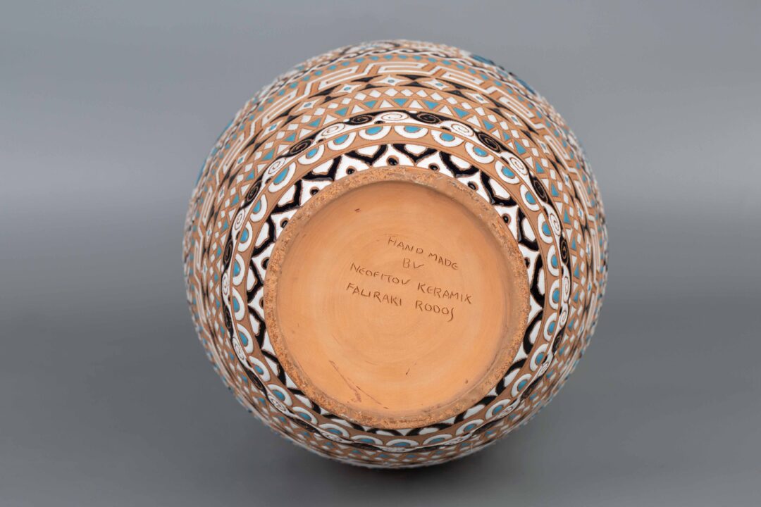 Neofitou Keramik Faliraki Rodos Earthware Greek Pottery Deer EnamelNeofitou Keramik Faliraki Rodos希腊陶器鹿搪瓷 有伤 - Image 2