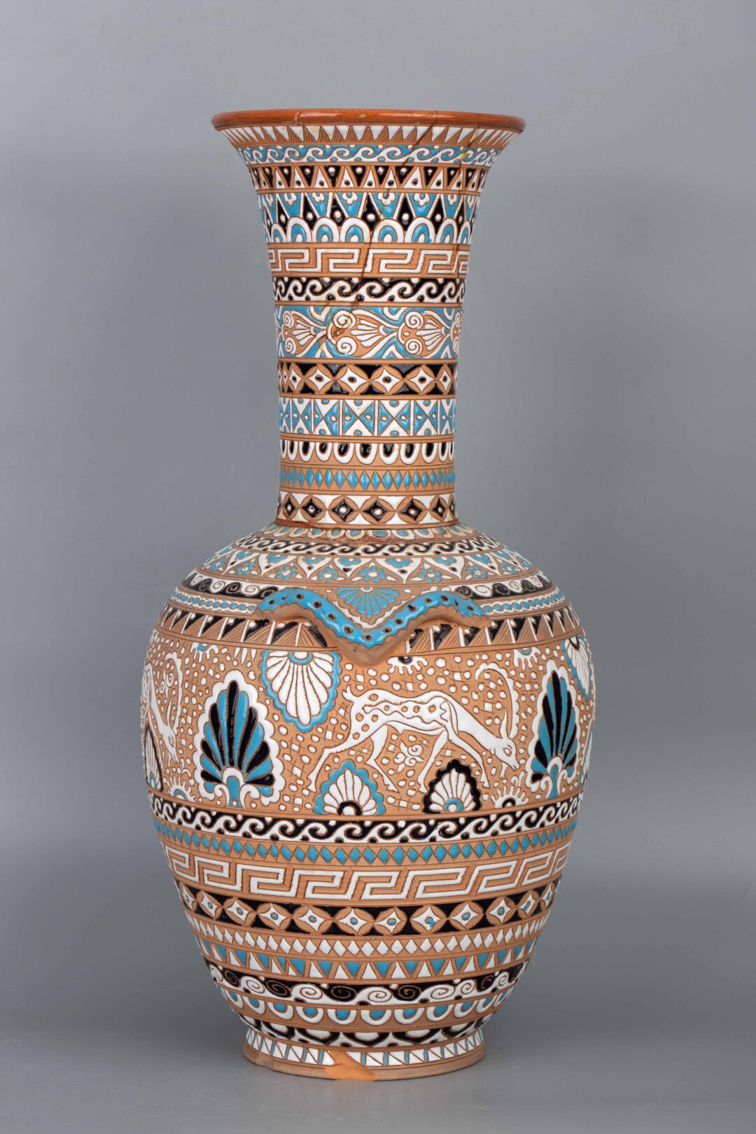 Neofitou Keramik Faliraki Rodos Earthware Greek Pottery Deer EnamelNeofitou Keramik Faliraki Rodos希腊陶器鹿搪瓷 有伤 - Image 4