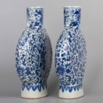 A pair of blue and white porcelain dragon ear vases, 18th century青花龙耳扁瓶一对 清中期 - Image 2