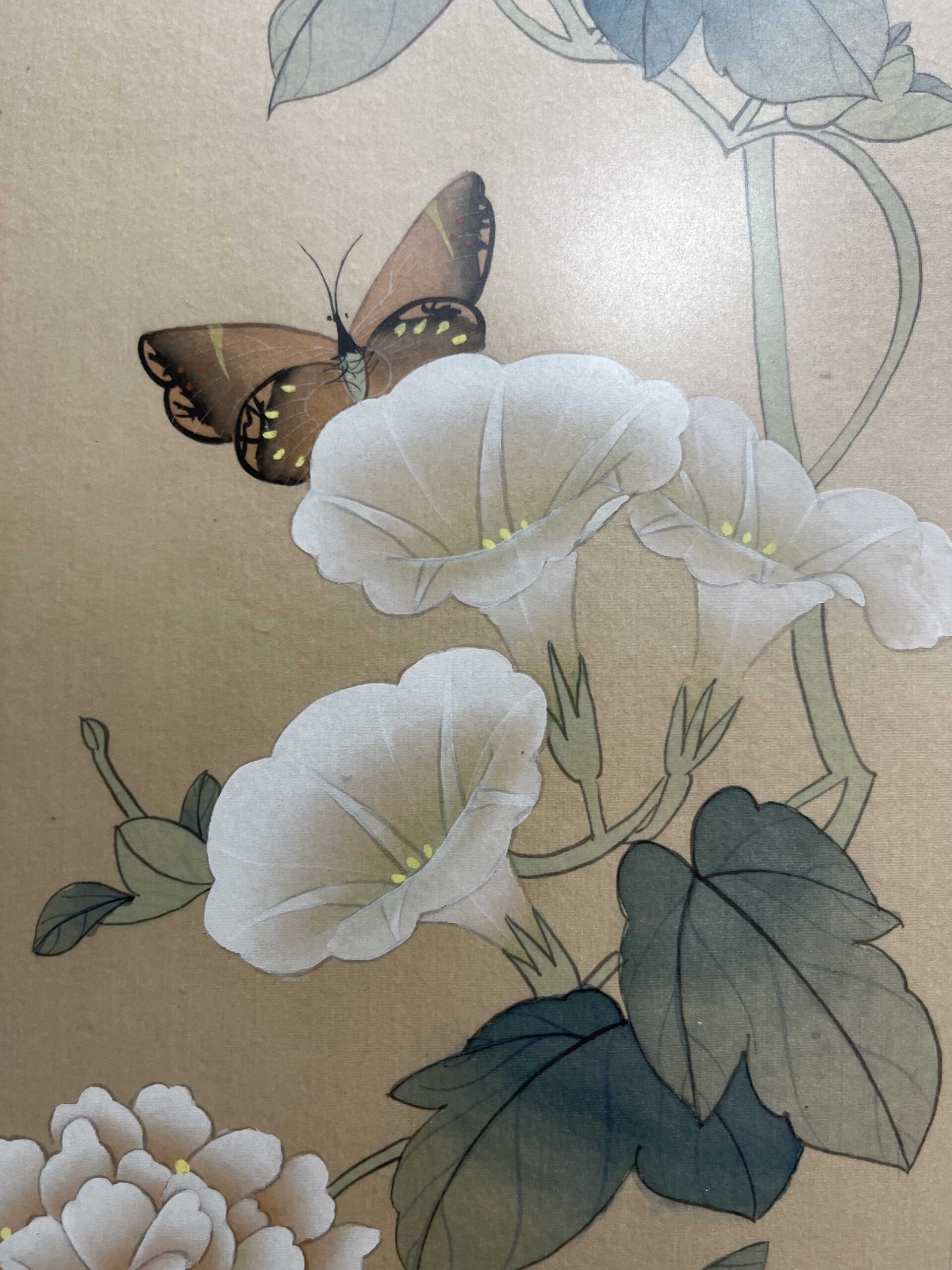 Painting of flowers and butterfly by Zhangfang张坊（1874