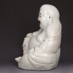 Gold painted Arhat Laughing Buddha with Zhu Yishun mark, Republic of China, damaged民国名家 朱义顺 鎏金罗汉笑佛 有伤 - Image 4